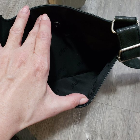 Fossil * Black Black Leather & Nylon Crossbody Bag - Picture 6 of 7